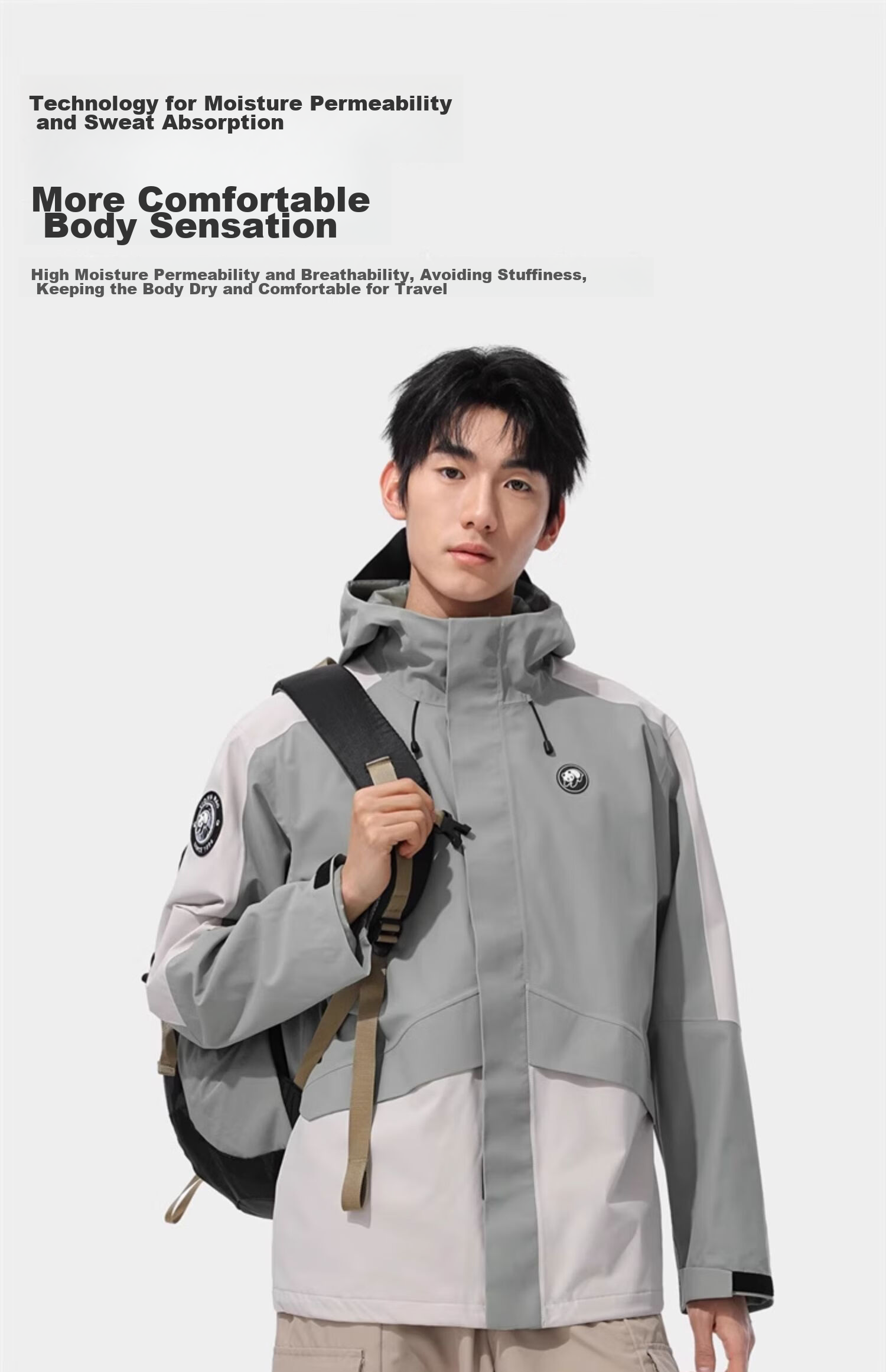 CAMEL Women's Sun Protection Short Jacket, Men's Windproof And Rainproof Outdoor Coat [Panda Co-Branded Edition] A34BA6B194A 15