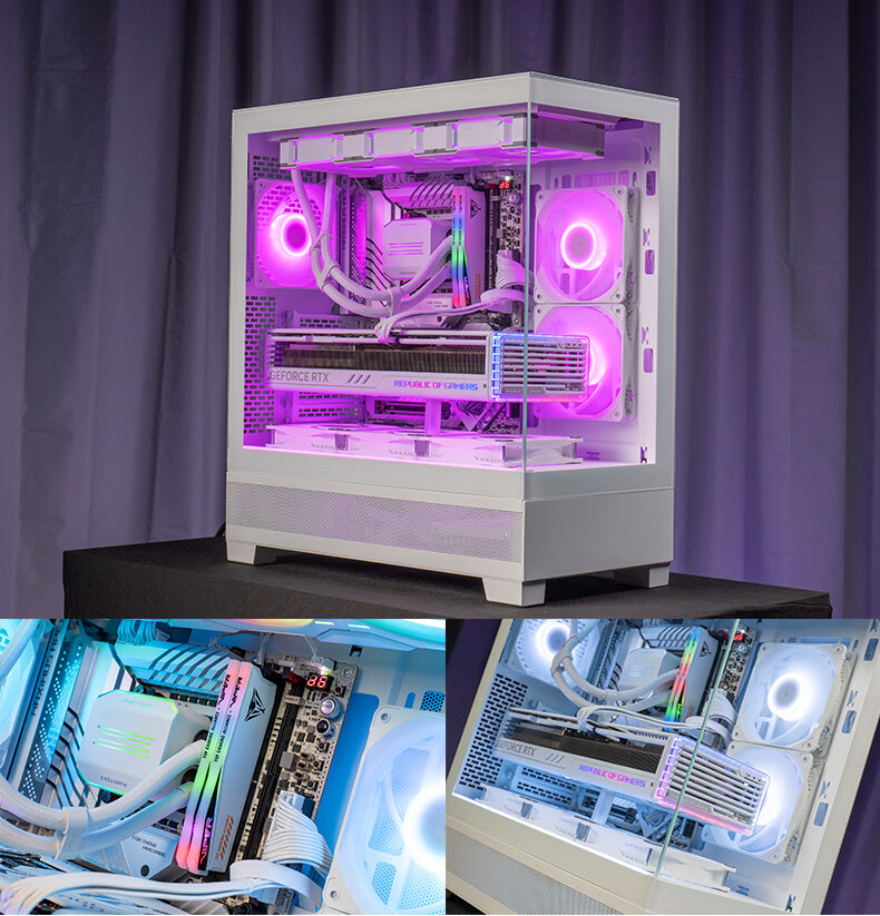 PHANTEKS XT523 View White Seaside View Tempered Glass Full-View ATX Motherboard Case for Desktop Computer (Side ARGB Light Strip/360mm Water Cooling Support/Type-C) 17