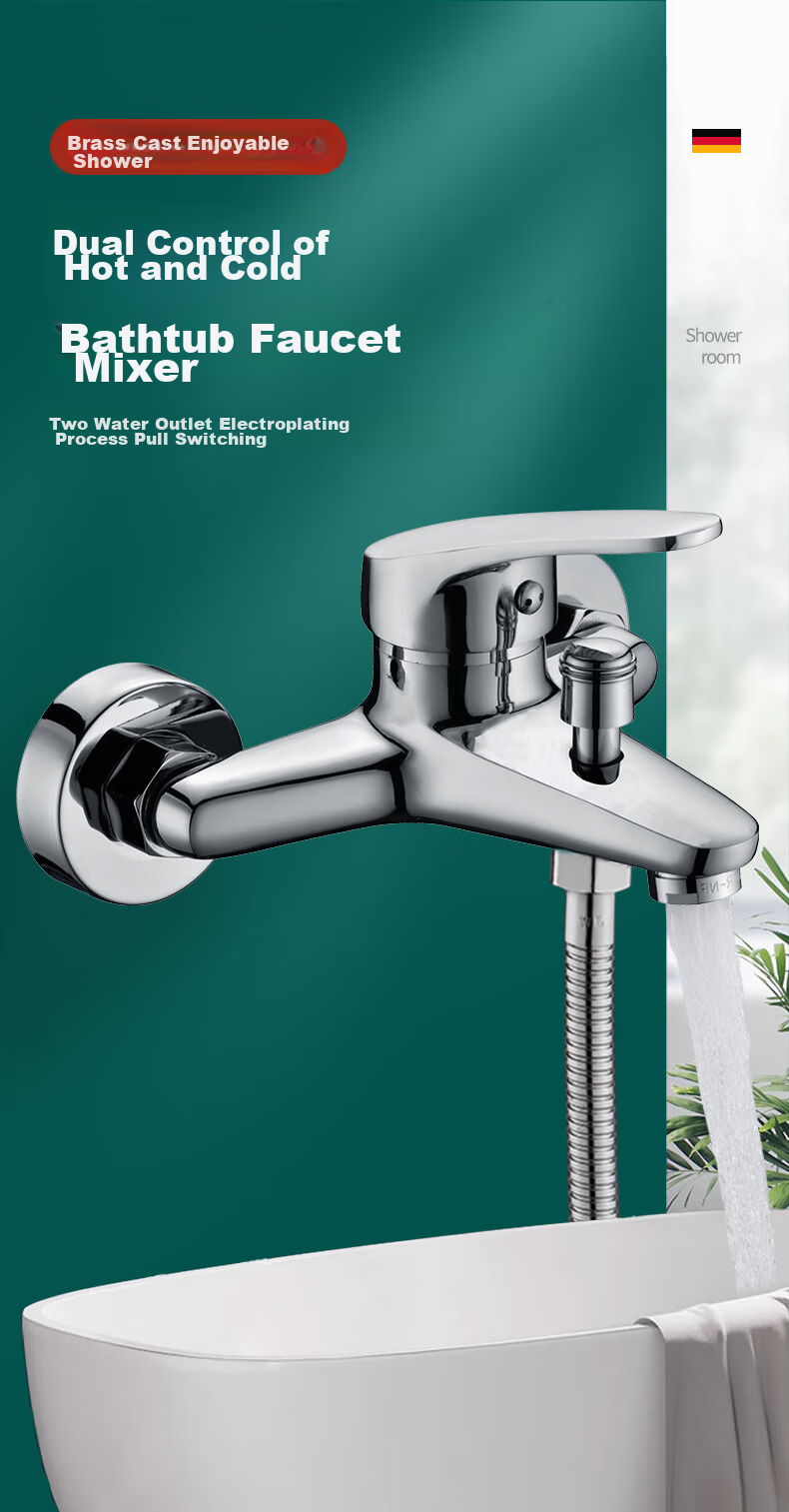 BSITN Bathroom Sink Mixer Tap, Hot And Cold Water Valve, Bathroom Shower Switch, Triple Mixing Faucet B7102 1