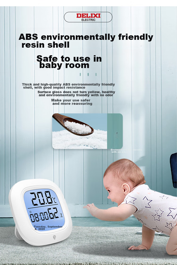 DELIXI ELECTRIC Precise Temperature And Humidity Meter, Home Indoor Thermometer, High-Precision Creative Wall-Mounted Room Temperature Gauge for Living Room 16