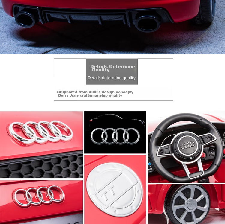 BeRica Electric Ride-On Car for Children, Audi Authorized Remote Control Toy Car for Boys And Girls, Rideable Vehicle, Baby Gift 29