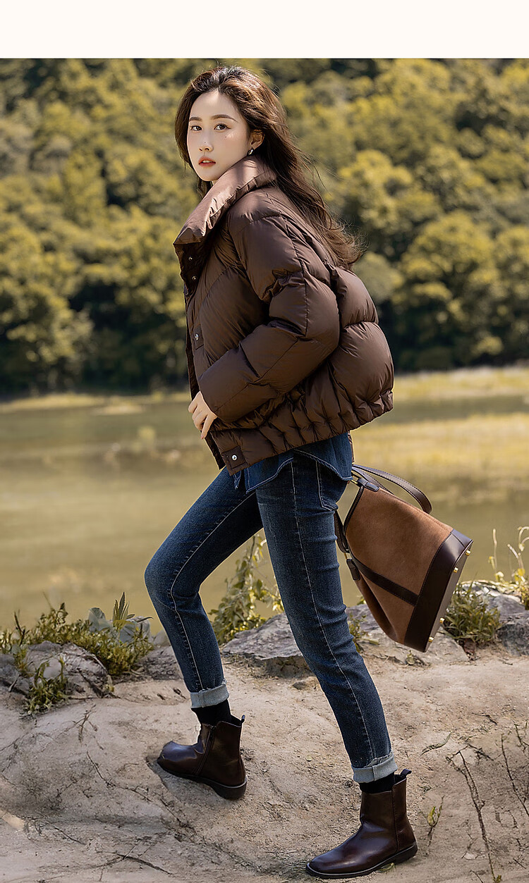 Dme [Urban Light Outdoor] Winter 400T Spring Yafang Pressure-Elastic Fluffy 90% Duck Down Puffer Jacket down Coat for Wome 11