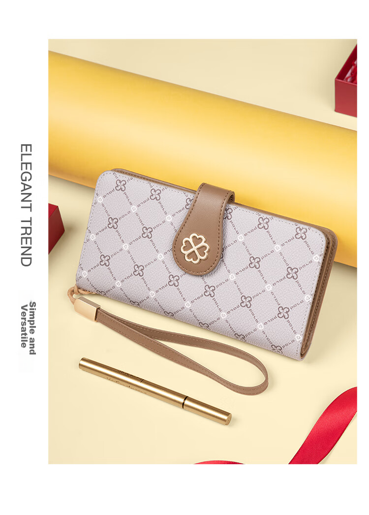 POLO Clutch Handbag for Women, Multi-Card Slots Long Wallet Card Holder Large Capacity Purse Women's Bag Birthday Gift for Girlfriend 15