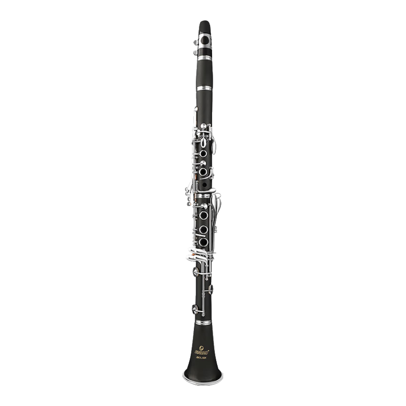 Jinbao JBCL-501 Single Soprano Saxophone, Bb Key Black Tube with 17 Keys, White Copper Keys, for School Band