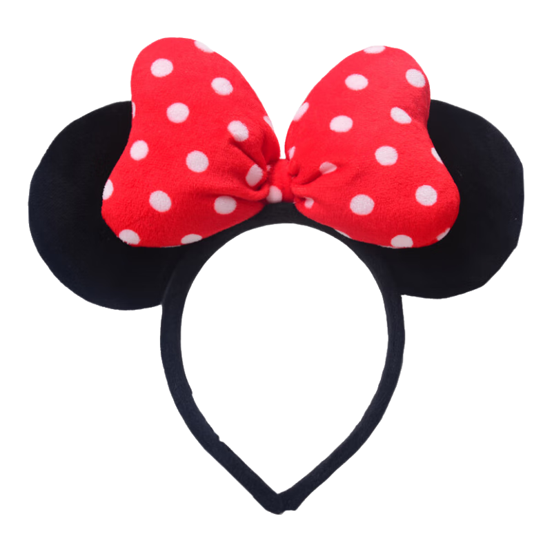 Disney Plush Toy Hair Accessories, Girls' Dress-Up Props, Disneyland Mickey Mouse Birthday Gift for Girls, Minnie Mouse Headband