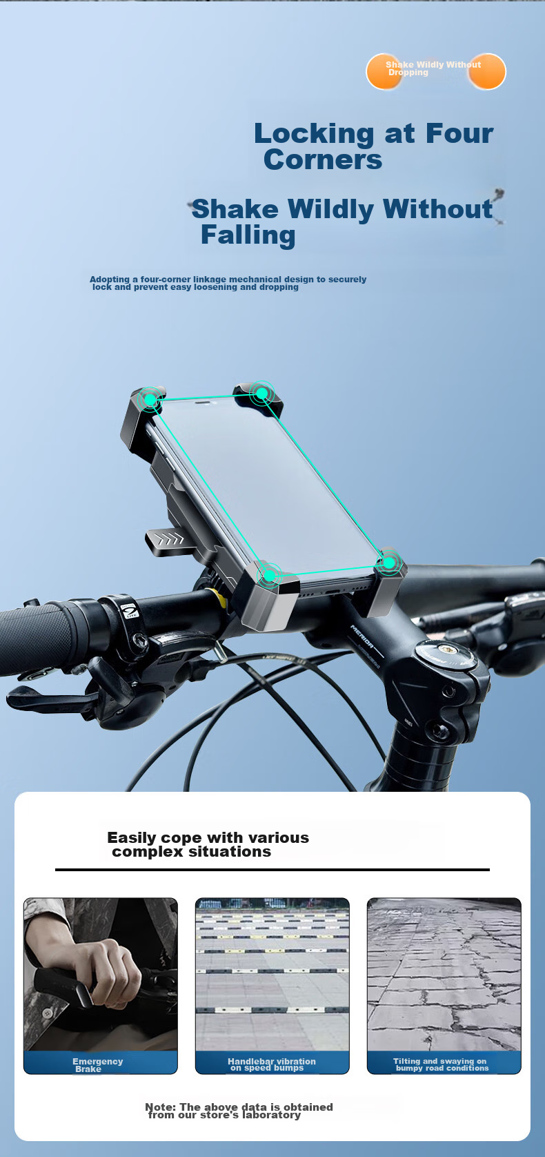 KOOLIFE Electric Vehicle Phone Holder, Motorcycle Bicycle Scooter Handlebar Navigation Mounting Bracket for Riding And Food Delivery with Shock Absorptio 4