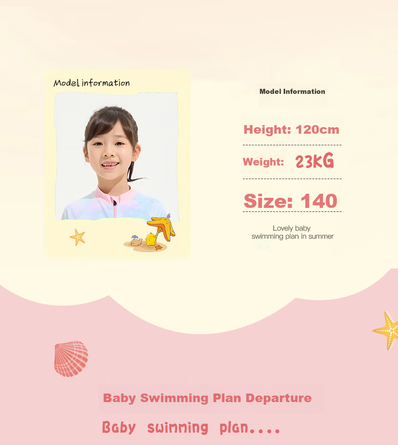 Li-Ning Children's Swimsuit, One-Piece Surfing Suit for Girls, Comfortable And Breathable, Suitable for Beach And Hot Springs, Swimwear 808, Light Pink, Size 160 4