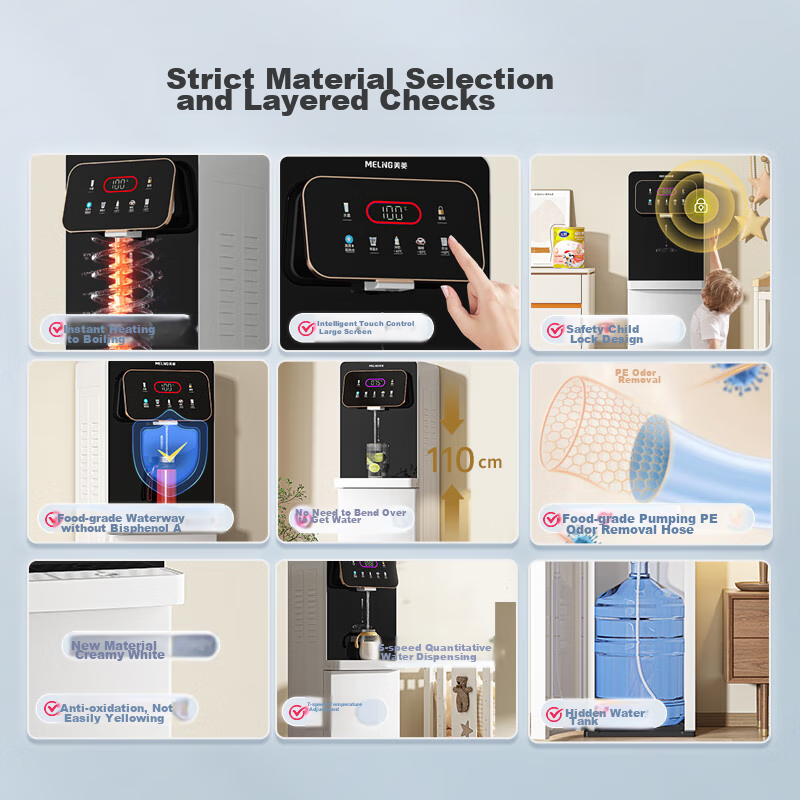 MeiLing Instant Hot Water Dispenser with Bottom-Loading Water Tank, Home Standing Quick-Heating Instant Drinking No Installation Required Fully Automatic Intelligent All-In Machine High-End White Water Dispenser MY-SX527