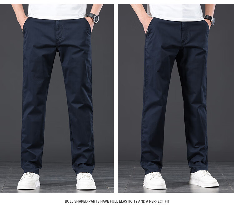 JEEP High-End Men's Casual Pants, 2026 New Summer Thin Loose Straight-Leg Business Pure Cotton Trousers for Me 19