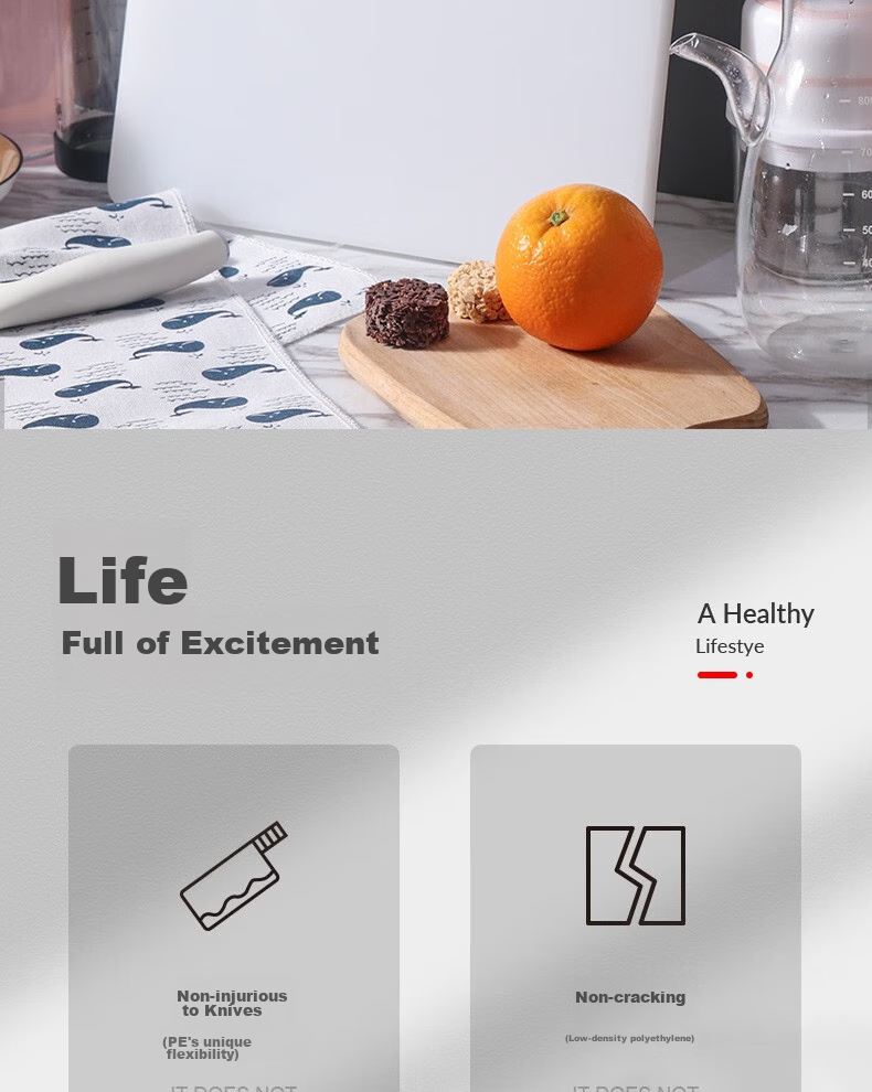 Baijie Food Grade Cutting Board PE Plastic Chopping Board Double-Sided Antibacterial Extra Large 54*35*2CM 4
