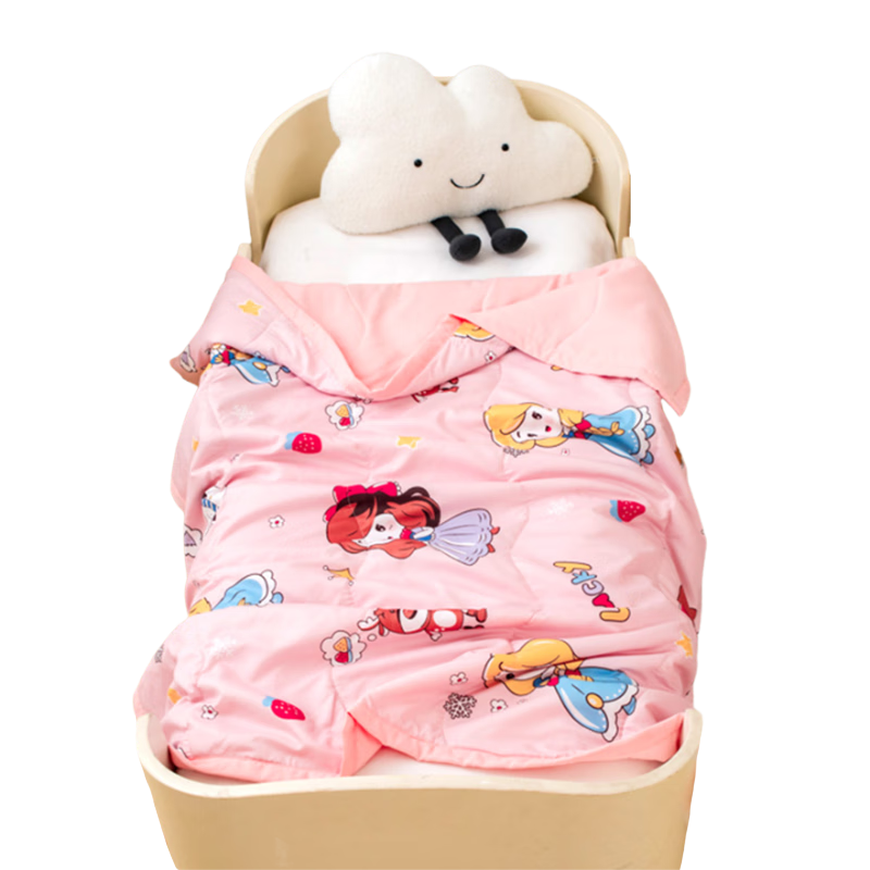 9I9 Baby Quilt, Air Conditioning Blanket, Summer Cool Quilt, Thin Spring Quilt, Kindergarten Nap Children's Comforter, Washable Cotton A63 Pink