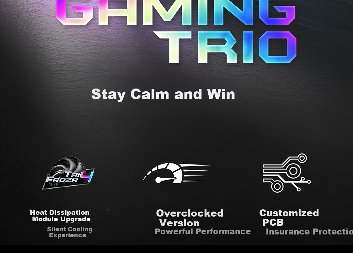 MSI Maledragon GeForce RTX 5080 16GB GAMING TRIO OC AI Gaming Design Editing OpenClaw Local Deployment Graphics Card 3
