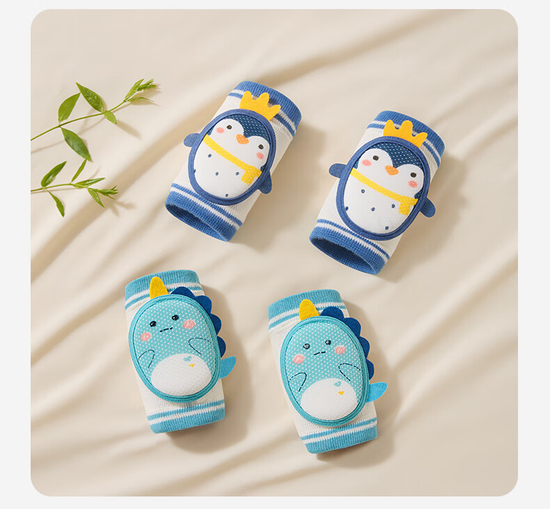 Betis Baby Knee Pads Thin Breathable Crawling Walking Anti-Fall Knee Protectors for Children Penguin + Falon 7