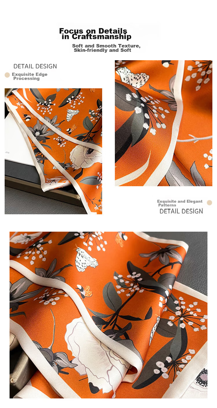GLO-STORY Women's Scarf Korean Style Long Versatile Floral Square Scarf Gift for Mom Mother's Day Birthday Gift Box Set 6