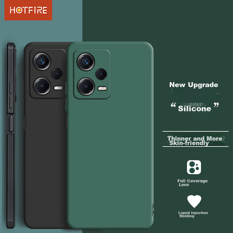 Чехол для Xiaomi Redmi Note 12 Pro+ HotFire, силиконовый, противоударный, черный