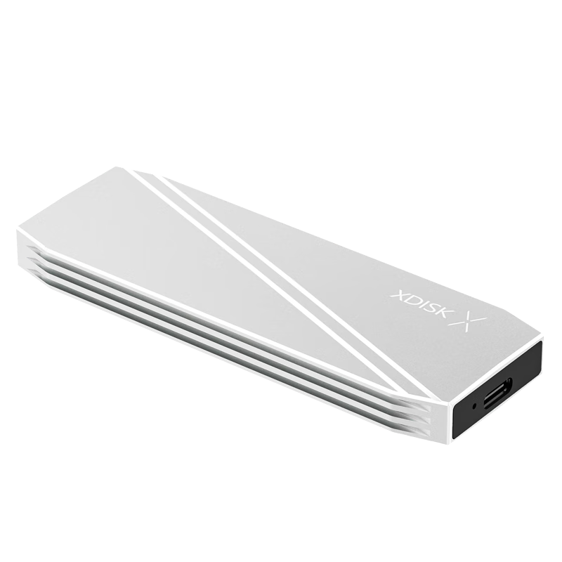 XDISK 256GB USB 3.2 Portable SSD (PSSD) M Series Type-C Bright Silver Ultra-thin Fashionable Mobile Direct Data Backup Compatible with Mac