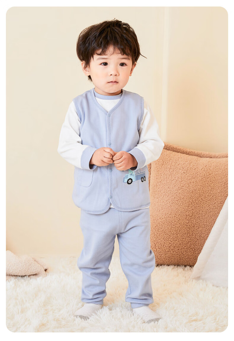 Shubeiyi Baby Clothes Children's Vest Reversible Waistcoat Infant Sleeveless Jacket Top for Boys And Girls Spring Autumn Warm Vest Blue 110 7