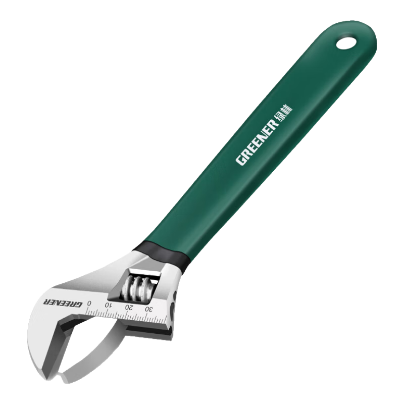 GREENER Adjustable Wrench Set, 8-Inch Household Tools, Multi-Functional Wide-Mouth Wrench, Plastic-Coated Adjustable Spanner