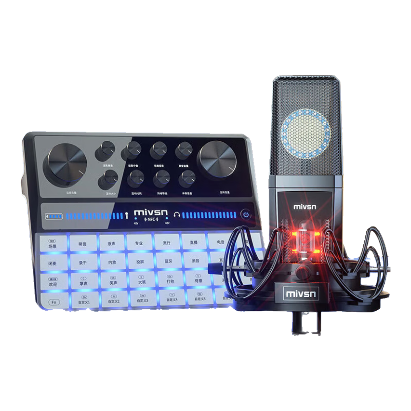 Meisheng G9 Sound Card Live Streaming Equipment Full Set, Karaoke-Specific, Douyin Host Singing Recording, Compatible with Phones And Computers, Professional Mixing Console, Outdoor Wireless Microphone, Condenser Microphone