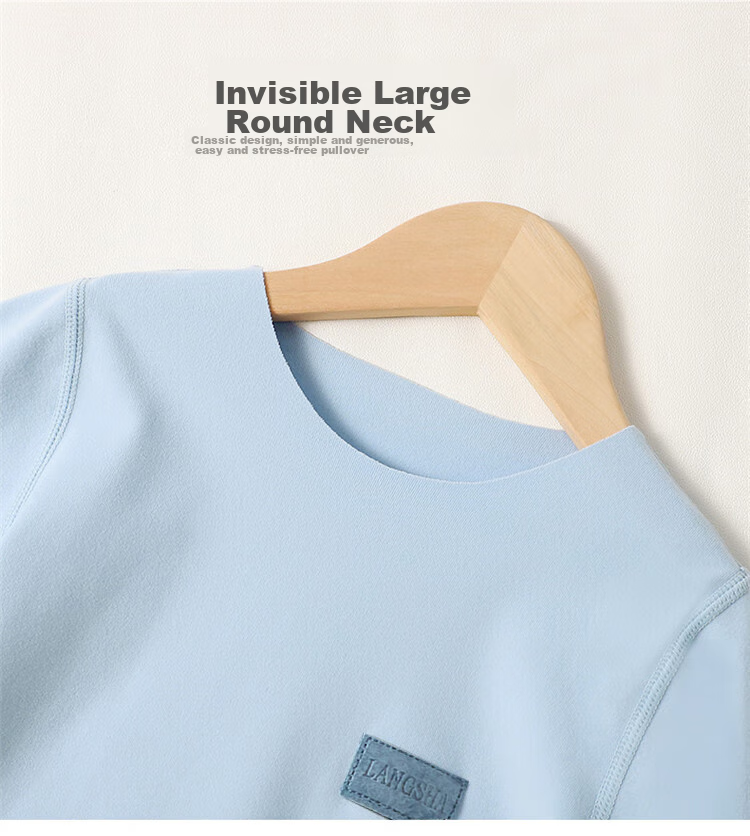 LangSha Children's Thermal Underwear, Boys' Autumn And Winter Round Neck Base Layer Pajamas, Elastic Autumn Top And Pants, for Older Children, Set of 120 14