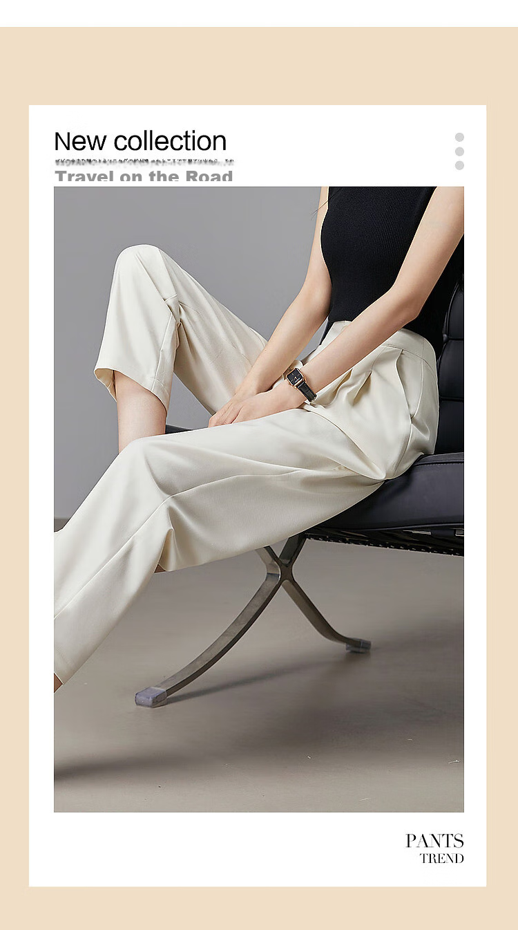 Dme [Casual Skyline] Spring And Autumn Commuter Style Slimming Slightly Stretchy Harem Cropped Pants Thin TR Casual Trousers for Wome 1