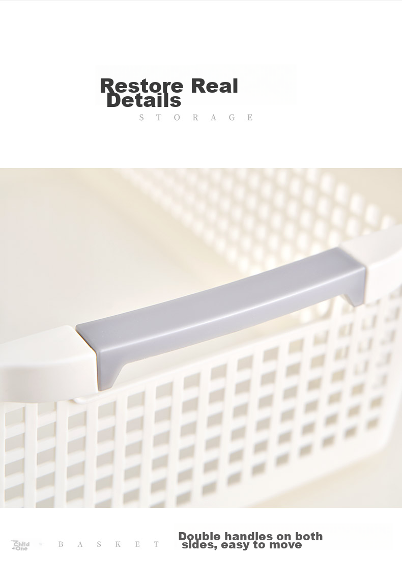 JEKO&JEKO Japanese Plastic Storage Basket, Bathroom Organizer, Toy And Office File Storage Basket, Medium Size, White, Pack of 4 9