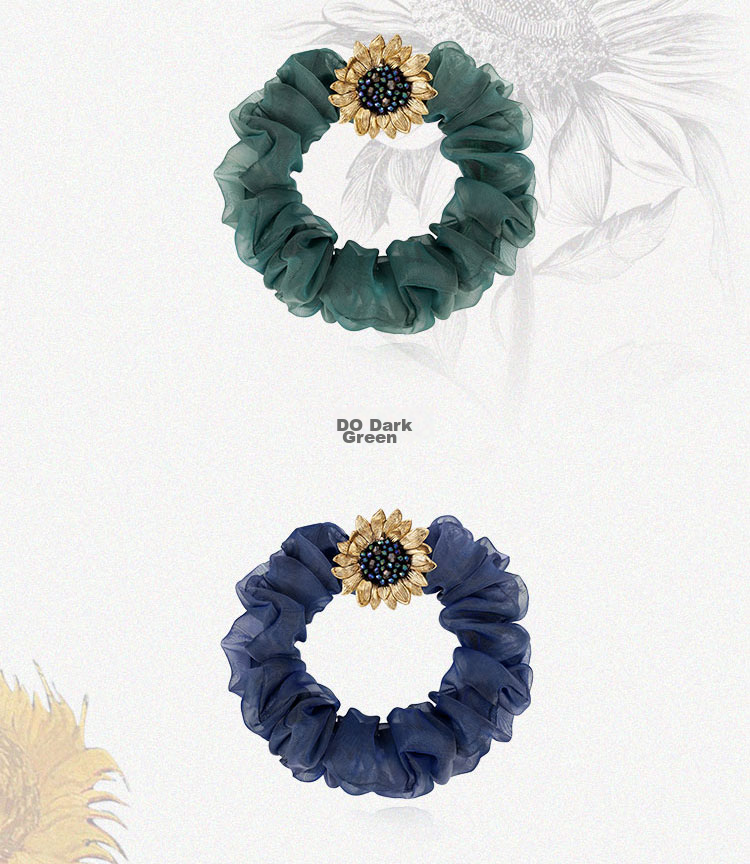 She's Headpiece, Van Gogh Sunflower Handmade Beaded Crystal-Like Hair Tie, Birthday Gift for Girlfriend 9