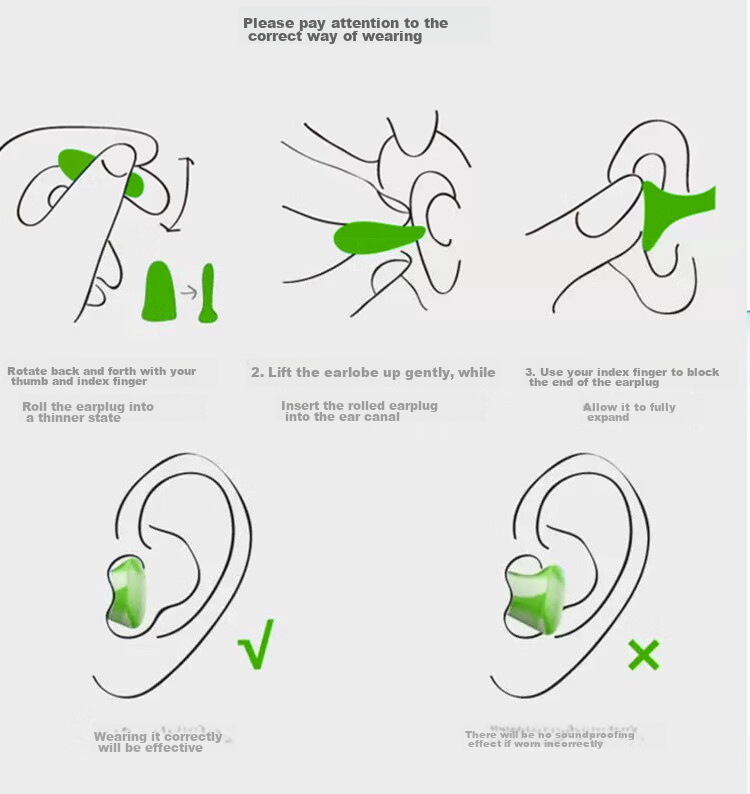 BWNK Noise-Cancelling Sleep Earplugs for Work, Study, And Sleep, In-Ear Professional Model, 10 Pieces 8