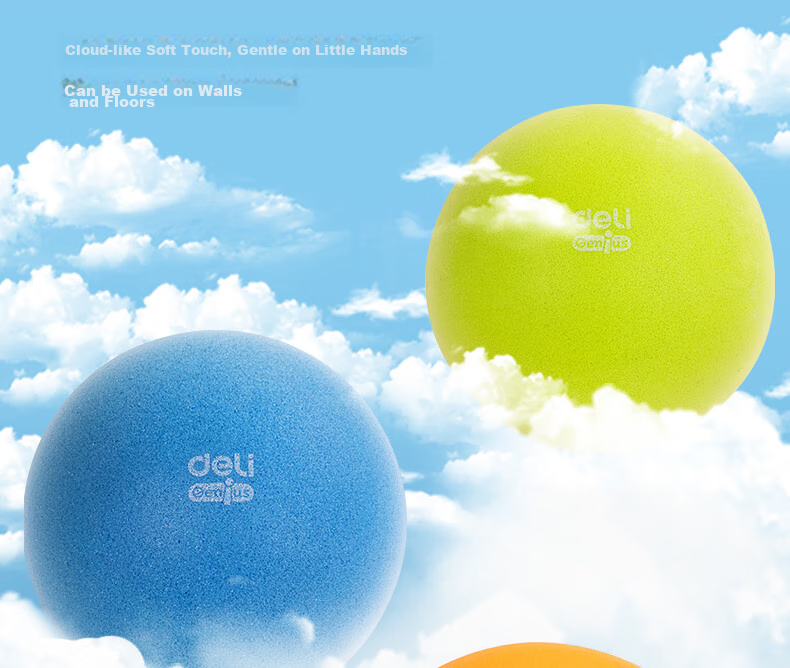 Deli No. 7 Children's Colorful Silent Basketball, Indoor Noiseless Quiet Indoor Parent-Child Toy, Blue 24
