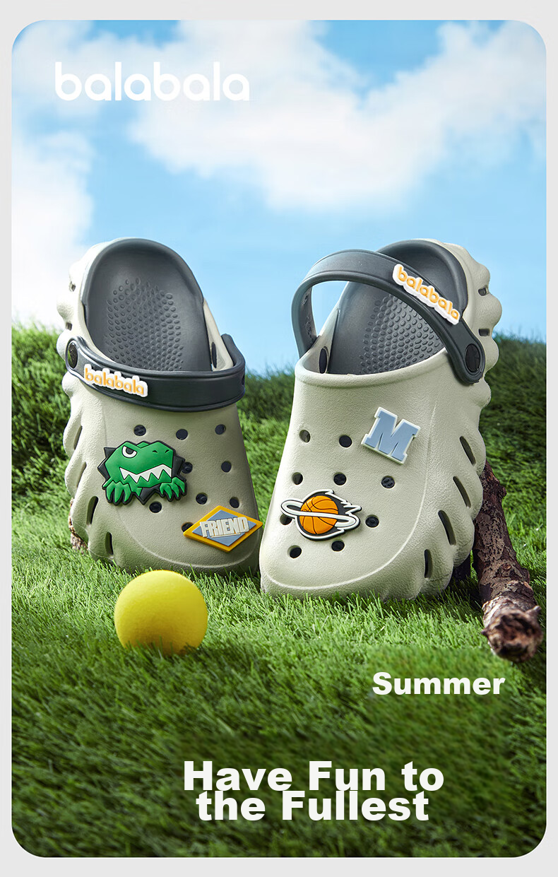 Balabala Dinosaur Kids Clog Shoes Baby Slippers Boys Indoor Soft Sole Beach Sandals Summer Outdoor Shoes for Older Boys 2