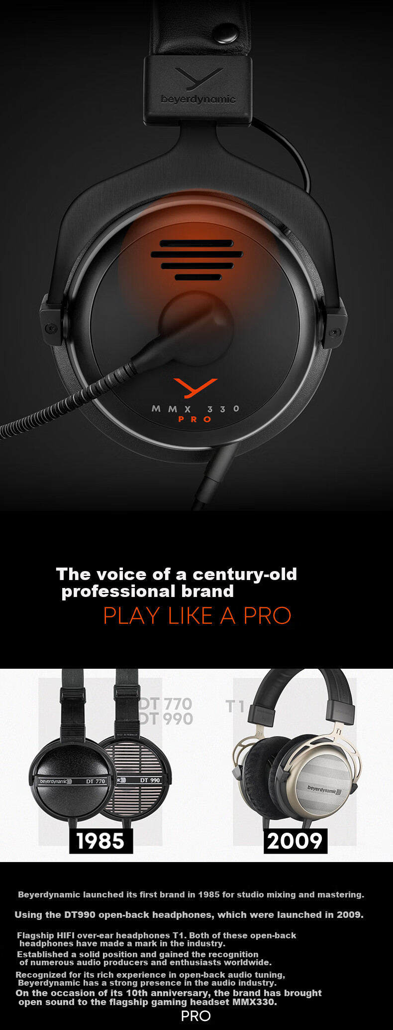 Beyerdynamic MMX 330 PRO Over-Ear Wired High-End Gaming Headset with Mic, Triangular FPS Game-Specific Sound Positioning, 48 Ohm [Gift Recommendation] 2