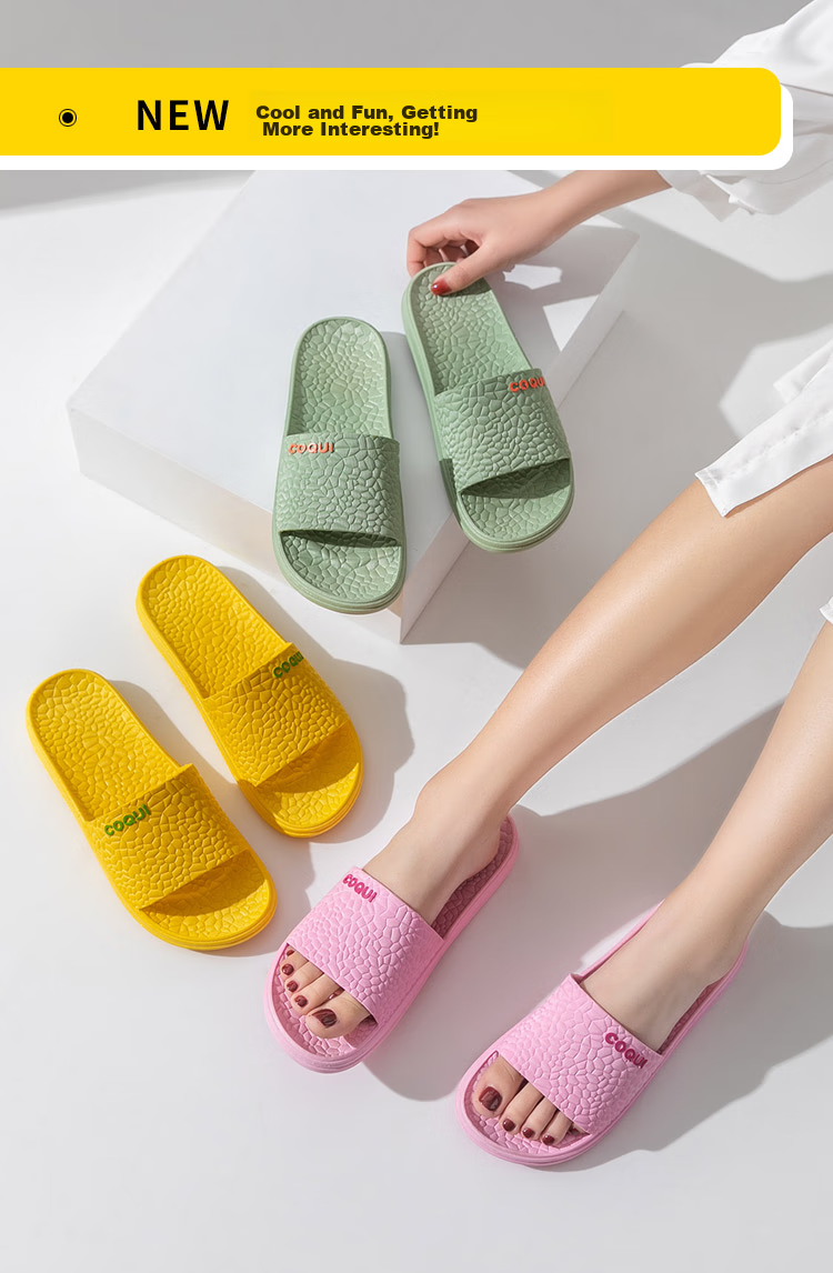 Coqui & Frog Collaboration High Elasticity Slippers Unisex Indoor Shower Sandals Malt Color Size 37-38 CQ2001 1