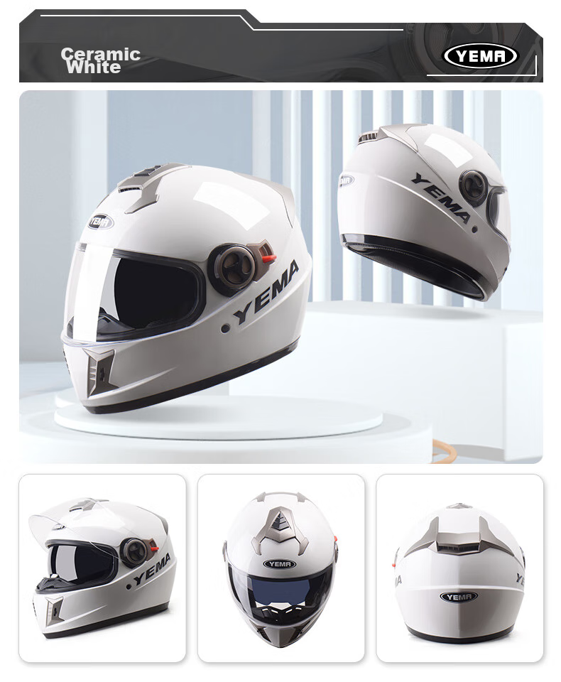 YEMA 3C Certified 828S Motorcycle Helmet for Men, Full-Face, Winter Anti-Freeze Warm Dual Visor Motorcycle Safety Helmet, All-Season Universal Size, Matte Black with Anti-Fog Sticker 24