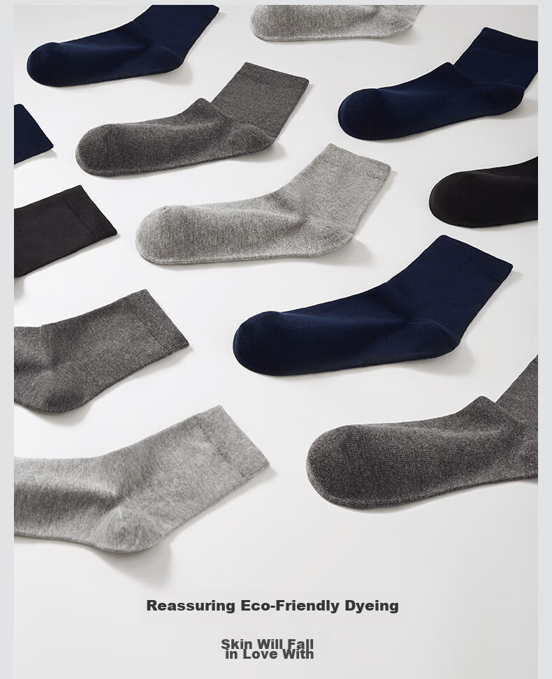 THREEGUN Men's Business Socks, Casual Low-Cut Athletic Solid Color Simple Socks, Men's Short Socks [5 Pairs Pack] 9