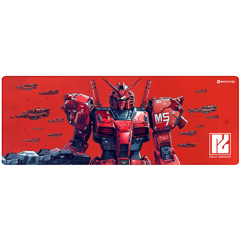 EXCO Red Mecha Warrior Mouse Pad Large Computer Mat Office Desk Mat E-Sports Gaming Cartoon Anime Precision Edge-Locked Keyboard Desk Pad Non-Slip Washable 0260 11