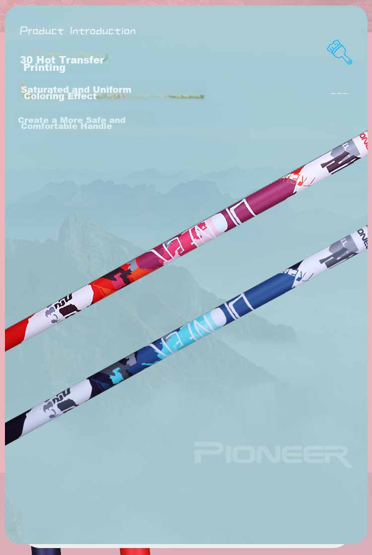 Pioneer Xiaojingling 3 Series Children's Trekking Pole, Carbon Fiber Walking Stick, Telescopic Hiking Cane, Macaron Pink 10