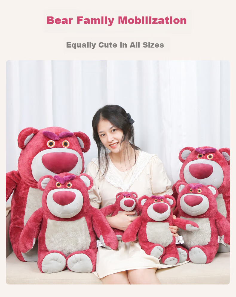 Disney Strawberry Bear Plush Toy Doll Stuffed Animal Pillow Valentine's Day Gift for Girls Birthday Present for Friends 4