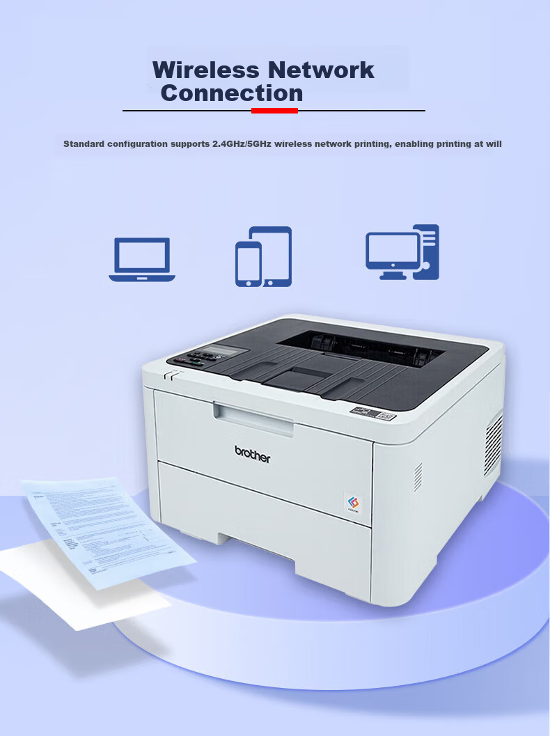 BROTHER HL-L3228CDW Color Laser Printer, A4 High-Speed Network Commercial Office Black And Color (18 Pages/minute Wireless Duplex Printing) (Unit) 4