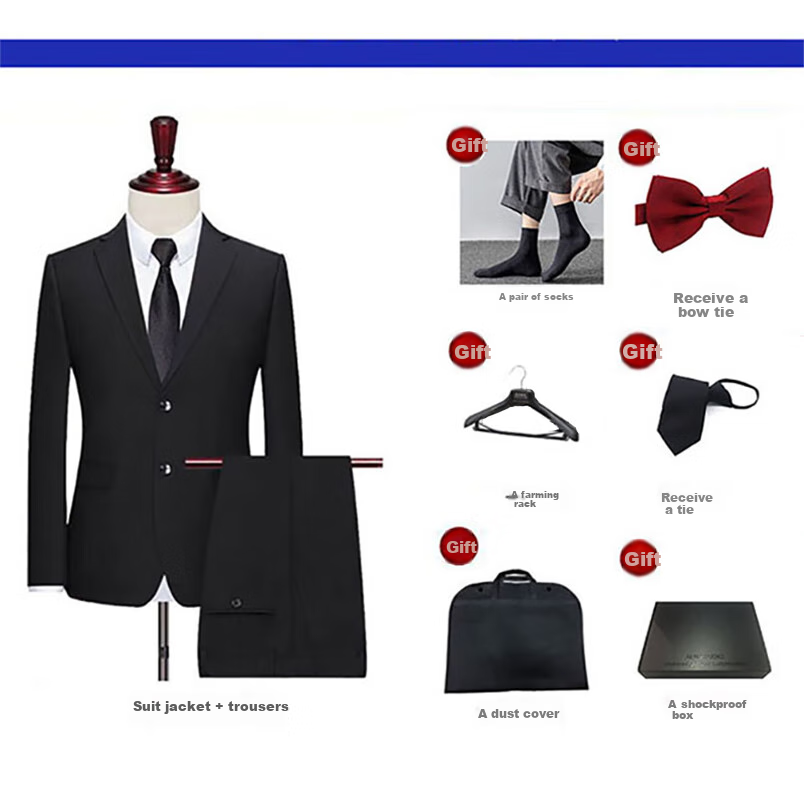 Dibinze Plus Size Suit Set for Men, Loose-Fitting Large Size Formal Wear Jacket for Overweight Grooms And Groomsmen Wedding Attire 5