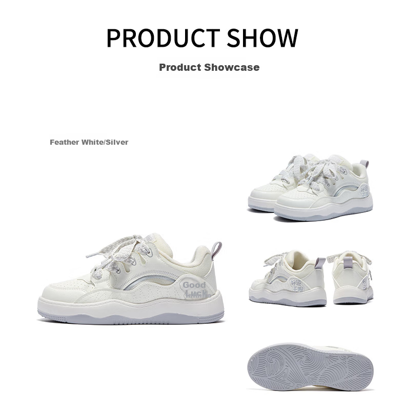 361° Children's Shoes, Kids' Sneakers, Spring And Autumn Boys And Girls, Ages 3-14, Lightweight Soft Elastic Loafers, White, Size 37 20