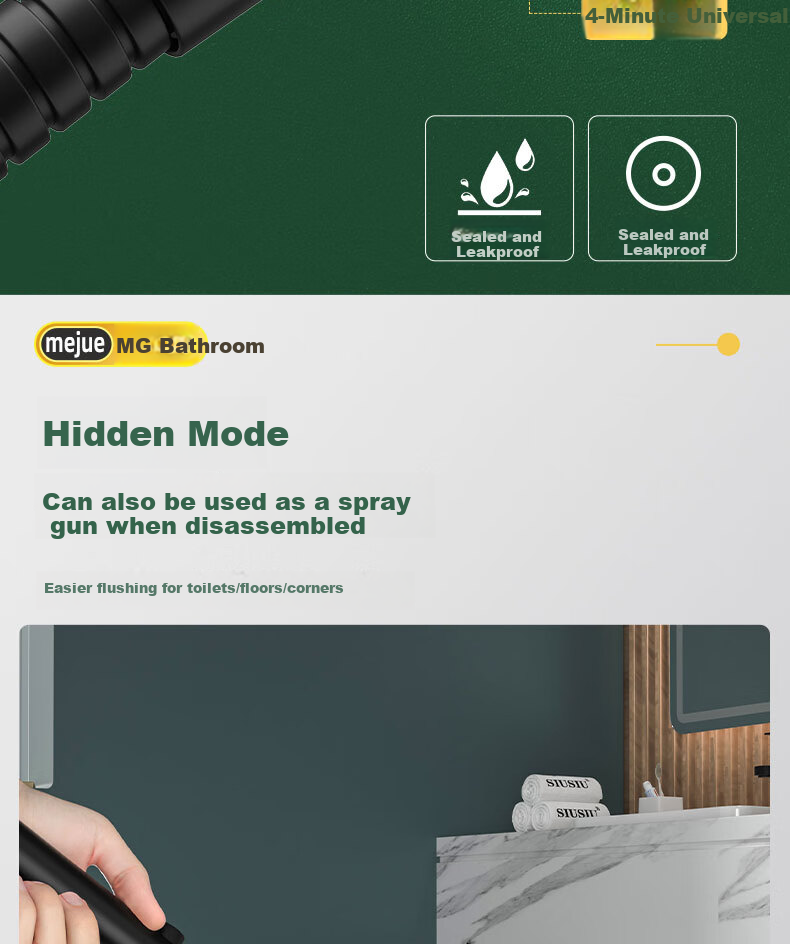 MEJUE Pressurized Shower Head, Single-Head Bathroom Handheld Shower Sprayer, High-Pressure Water Outlet 5332 19