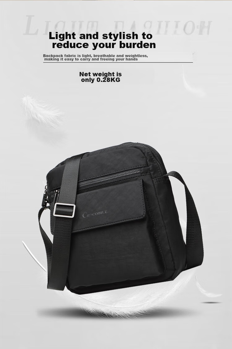 CROCODILE Men's Shoulder Bag, Trendy Casual Vertical Crossbody Canvas Bag, Versatile Gift for Boyfriend, B2352 4