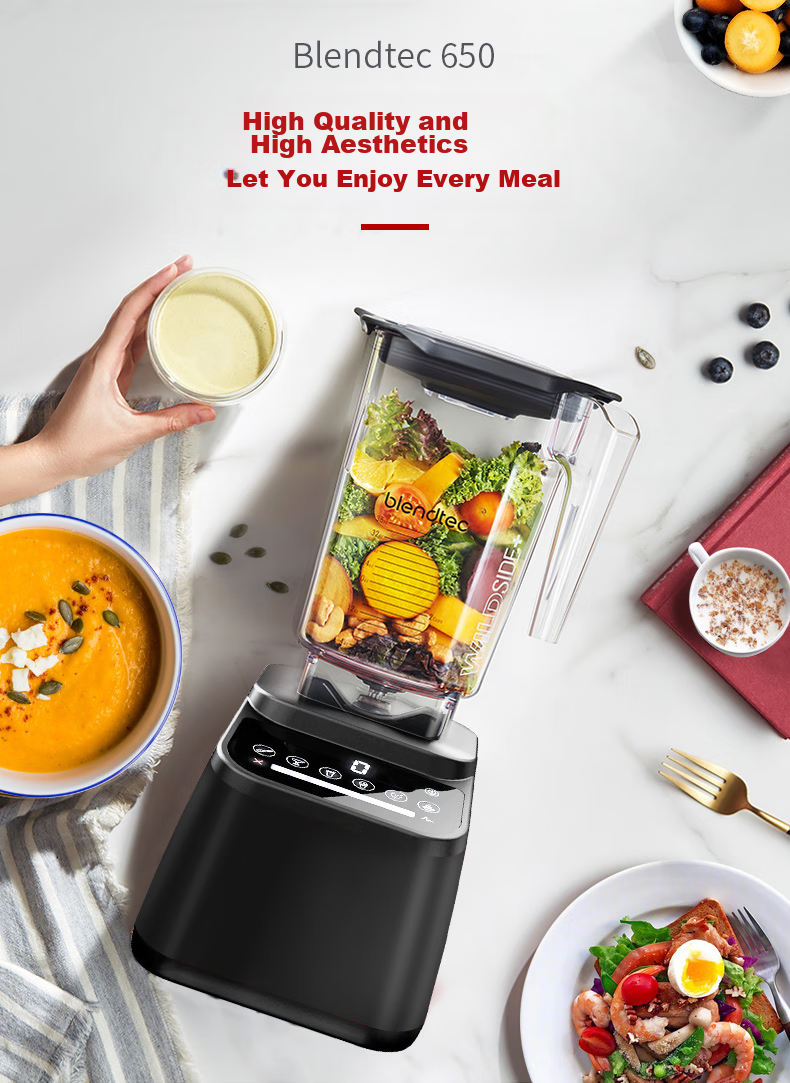 Blendtec Home High-Speed Blender Multifunctional Food Processor with Physical Heating, 1560W Touch Control, 650ml, Black 2
