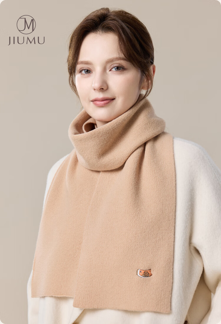 JIUMU Pure Wool Scarf for Women, Autumn And Winter, Zodiac Year Red, Warm Neck Wrap, Gift for Girls, Gift for Mom, Mid-Autumn Festival Birthday Present 1