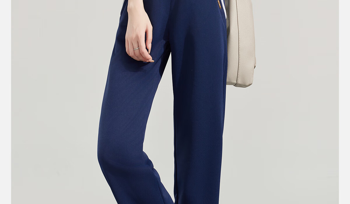 PinCai Women's Sports Pants Simple Solid Color Loose Straight Leg Elastic Waist Casual Pants P12KK5812 1