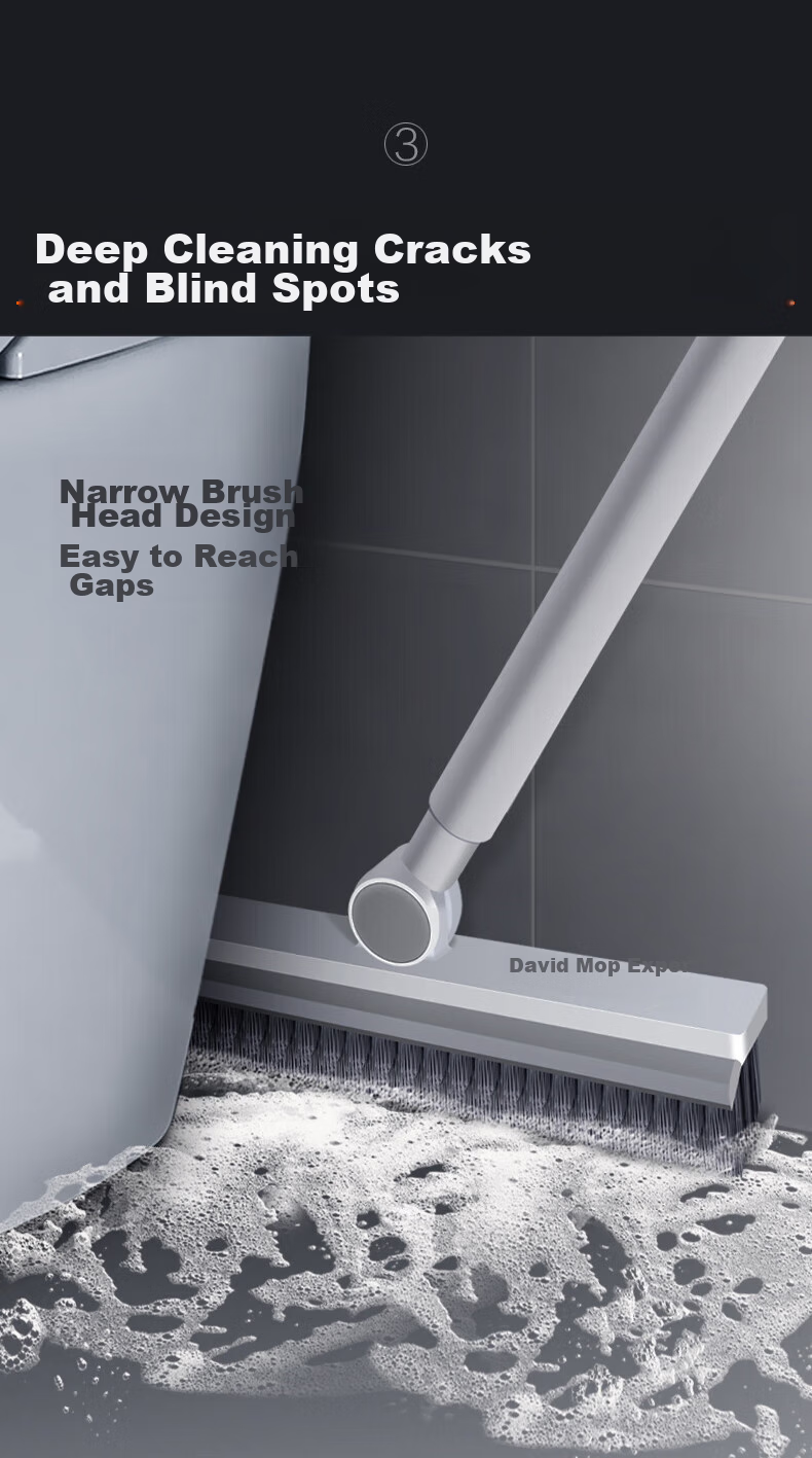 Dawei Cleaning Brush, Gap Floor Brush, Toilet Brush, Hard-Bristle Floor Scrubber, V-Shaped Triangular Brush Head S3 3