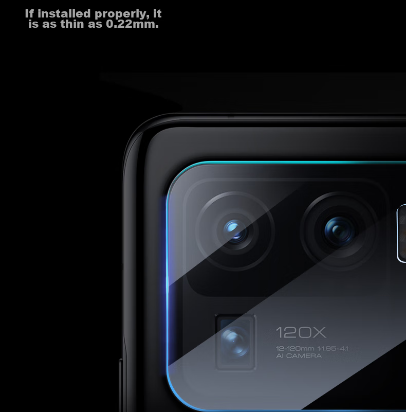 ESCASE Xiaomi 11 Ultra Phone Camera Lens Protector, Flexible Curved Edge Tempered Glass Film for Camera Protection, Anti-Scratch, High Definition Clear Anti-Drop 11