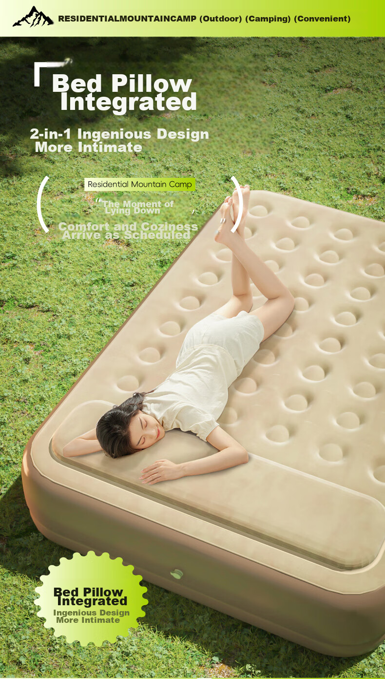 Adandyish Built-In Battery Pump Automatic Inflatable Mattress, Single Bed Air Mattress, Nap Tent Inflatable Pad, 190*100*25 7