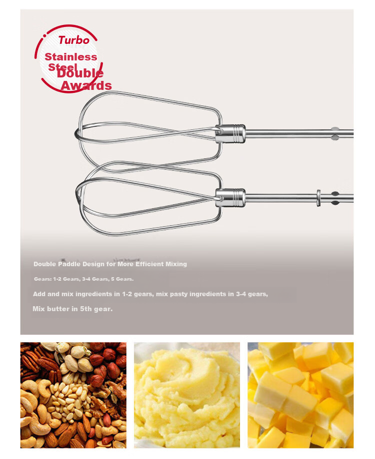 KitchenAid (Kaishanyi) Original Imported Electric Hand Mixer, Small Multi-Functional Cream Whipper And Blender, Handheld, Imperial Red, 5KHM5110CER 5