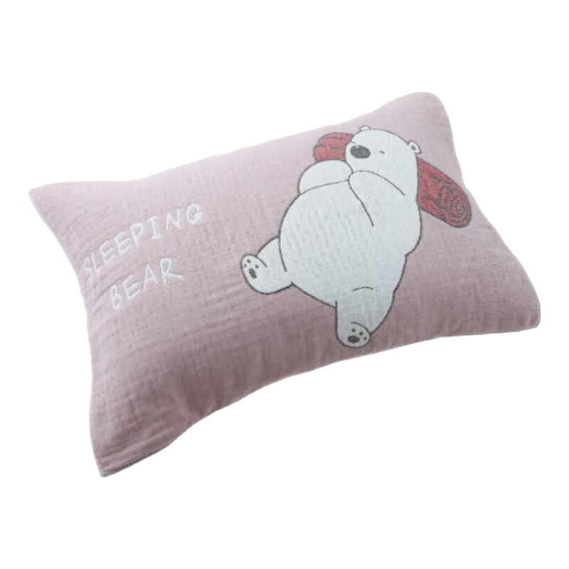 KING SHORE Class A Pure Cotton Pillowcase, 100% Cotton Five-Layer Gauze Student Pillowcase, AB Yarn Sweat-Absorbing, with Fixed Strap And Non-Slip Desig